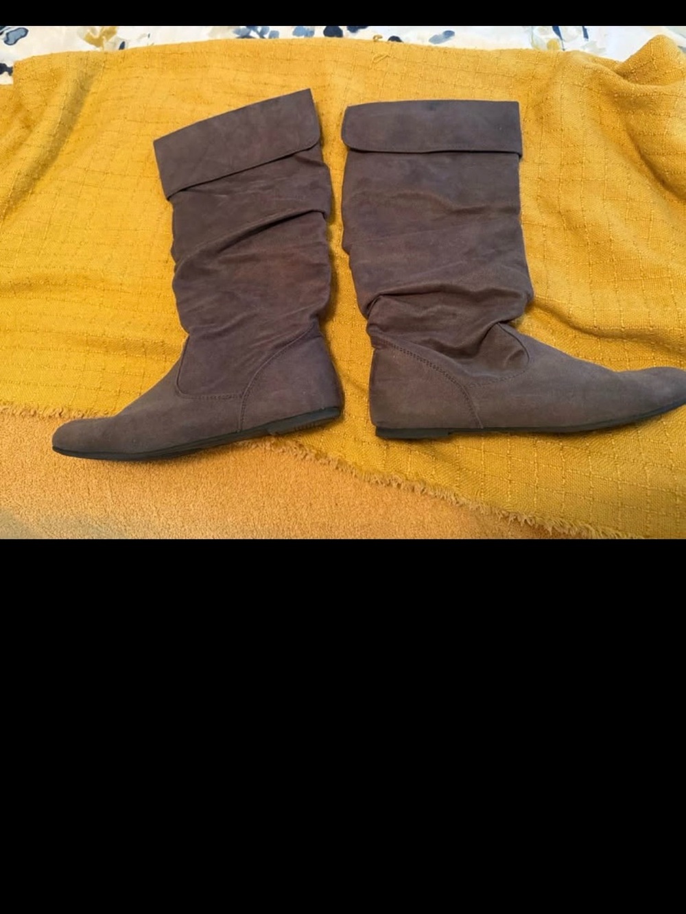 Slouchy high Boots in Gray